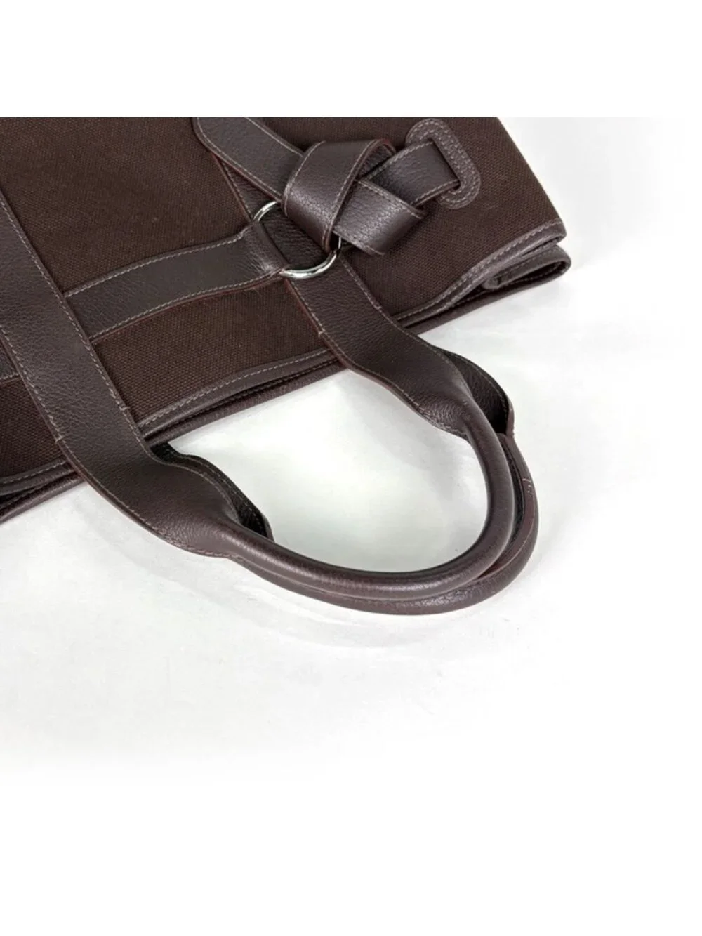 Hermes Petite Ceinture MM Tote Canvas Brown